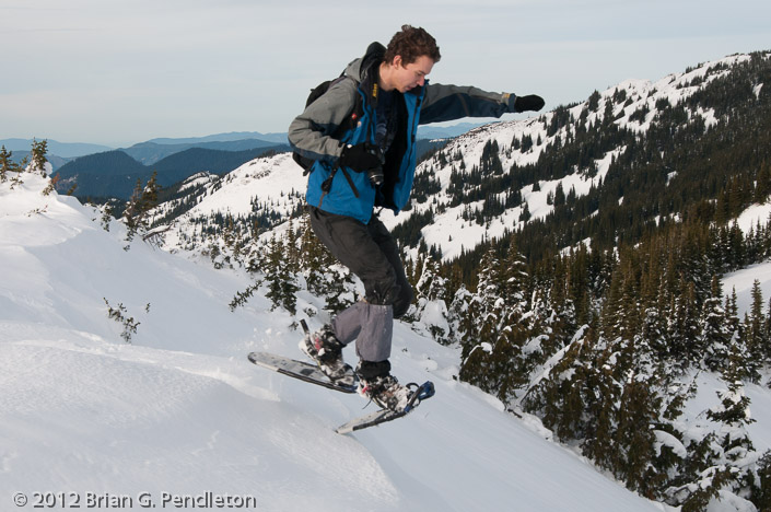 David jumping off a cornice